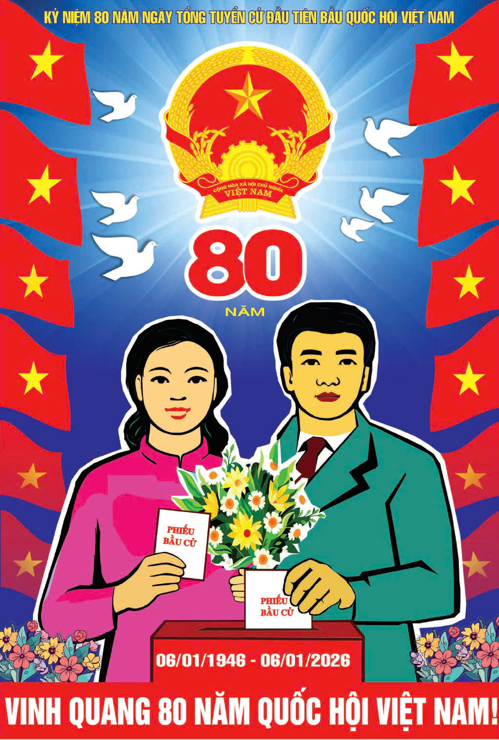 Đề cương tuyên truyền kỷ niệm 80 năm ngày tổng tuyển cử đầu tiên bầu Quốc hội Việt Nam (06/01/1946-06/01/2026)