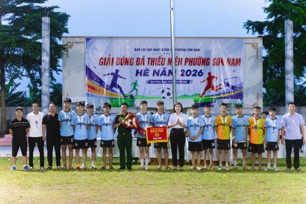 Phường Sơn Nam bế mạc Giải bóng đá thiếu niên U16 hè năm 2026