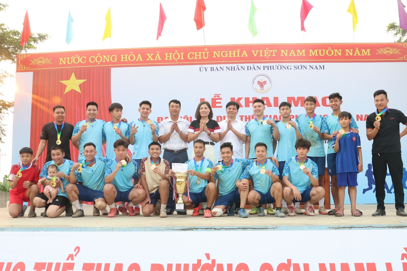 Bế mạc Giải bóng đá nam sân 9 người Đại hội Thể dục Thể thao phường Sơn Nam lần thứ I, năm 2026