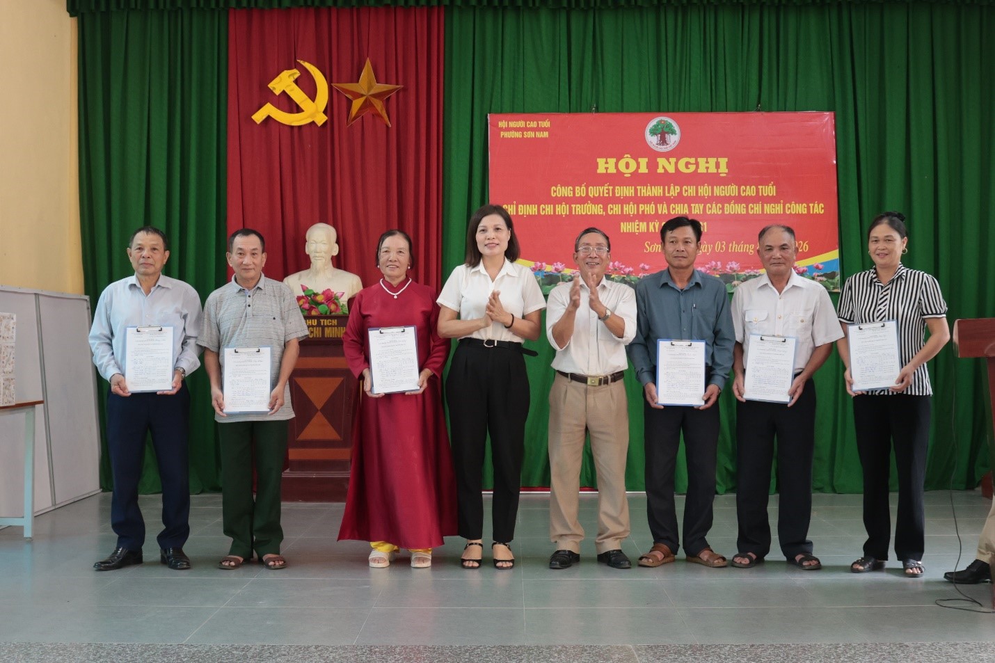 Phường Sơn Nam công bố quyết định thành lập các Chi hội Người cao tuổi