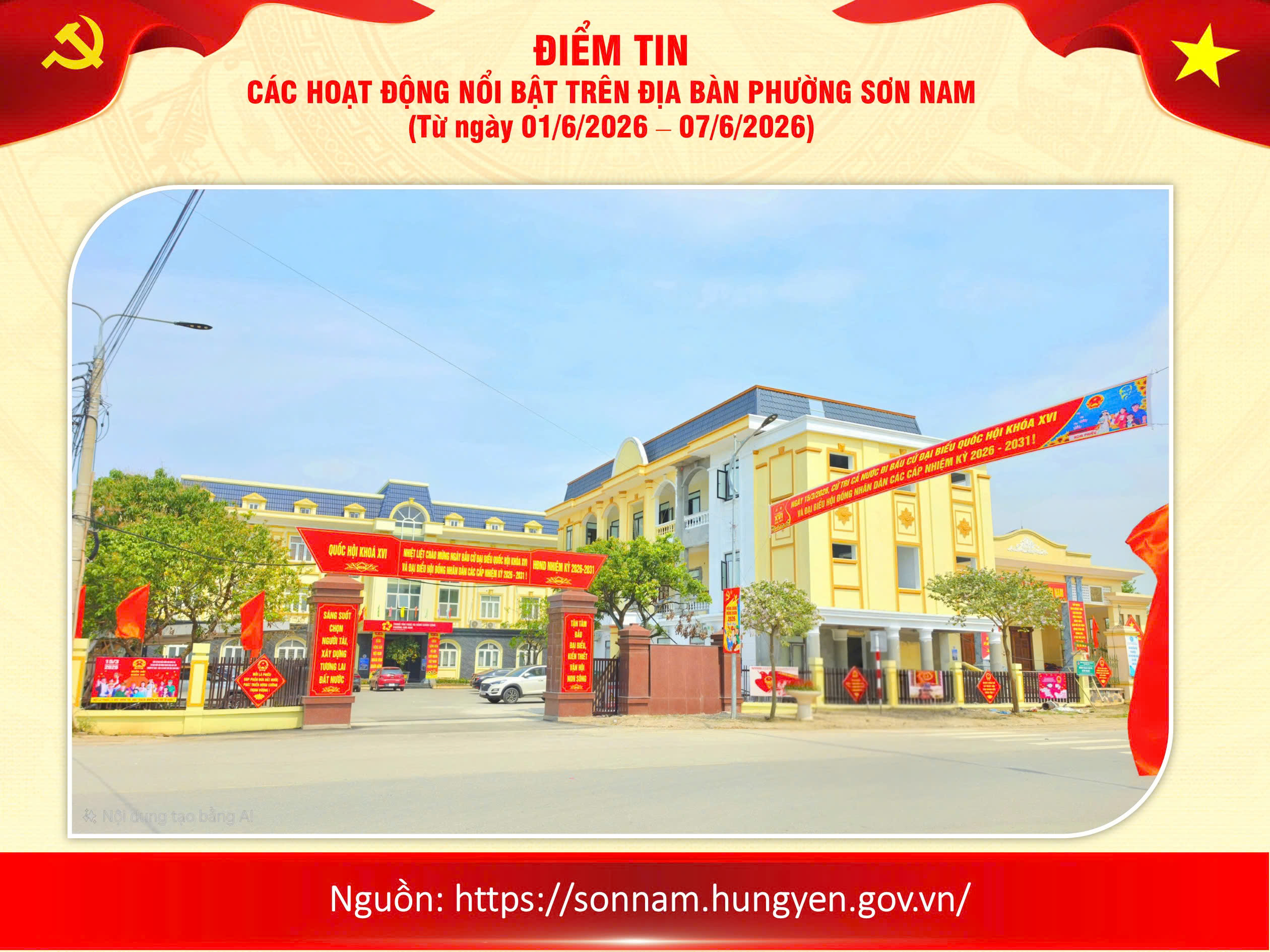 Điểm tin các hoạt động nổi bật trên địa bàn phường Sơn Nam (Từ ngày 01/6/2026 – 07/6/2026)