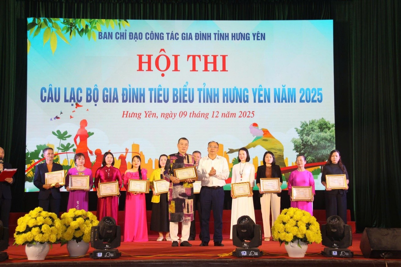 Phường Sơn Nam đạt giải Nhì toàn đoàn Hội thi Câu lạc bộ Gia đình tiêu biểu tỉnh Hưng Yên năm 2025