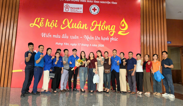 Gần 200 tình nguyện viên phường Sơn Nam tham gia Lễ hội Xuân hồng “ Hiến máu đầu xuân – nhân lên hạnh phúc” năm 2026