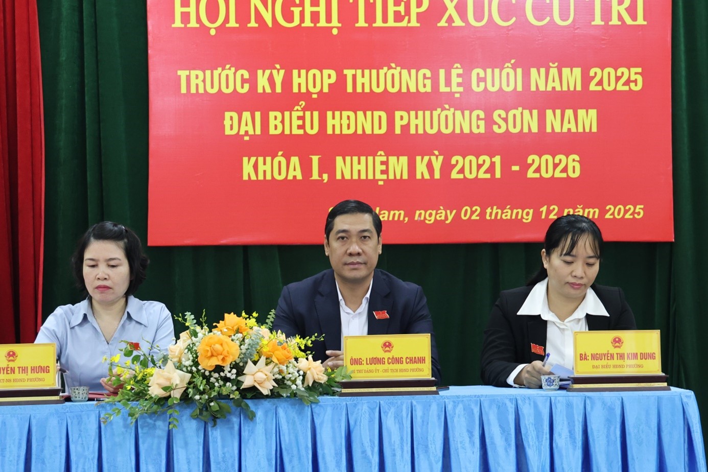 Hội nghị tiếp xúc cử tri giữa Tổ đại biểu hội đồng nhân dân phường Sơn Nam – Tổ số 1, số 2 với cử tri của phường Lam Sơn ( cũ)