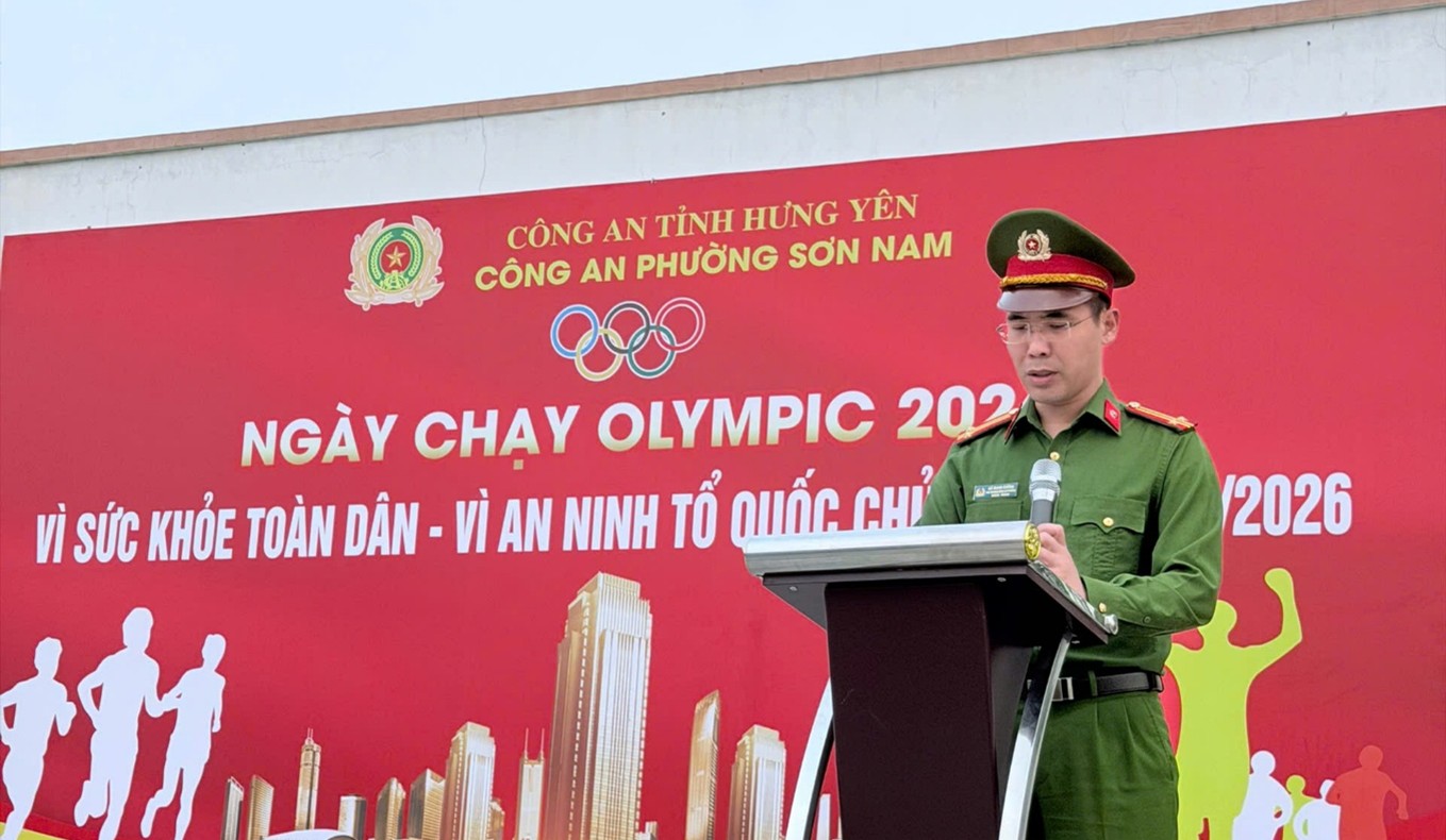 Phường Sơn Nam hưởng ứng Ngày chạy Olympic vì sức khỏe toàn dân - Vì an ninh Tổ quốc năm 2026
