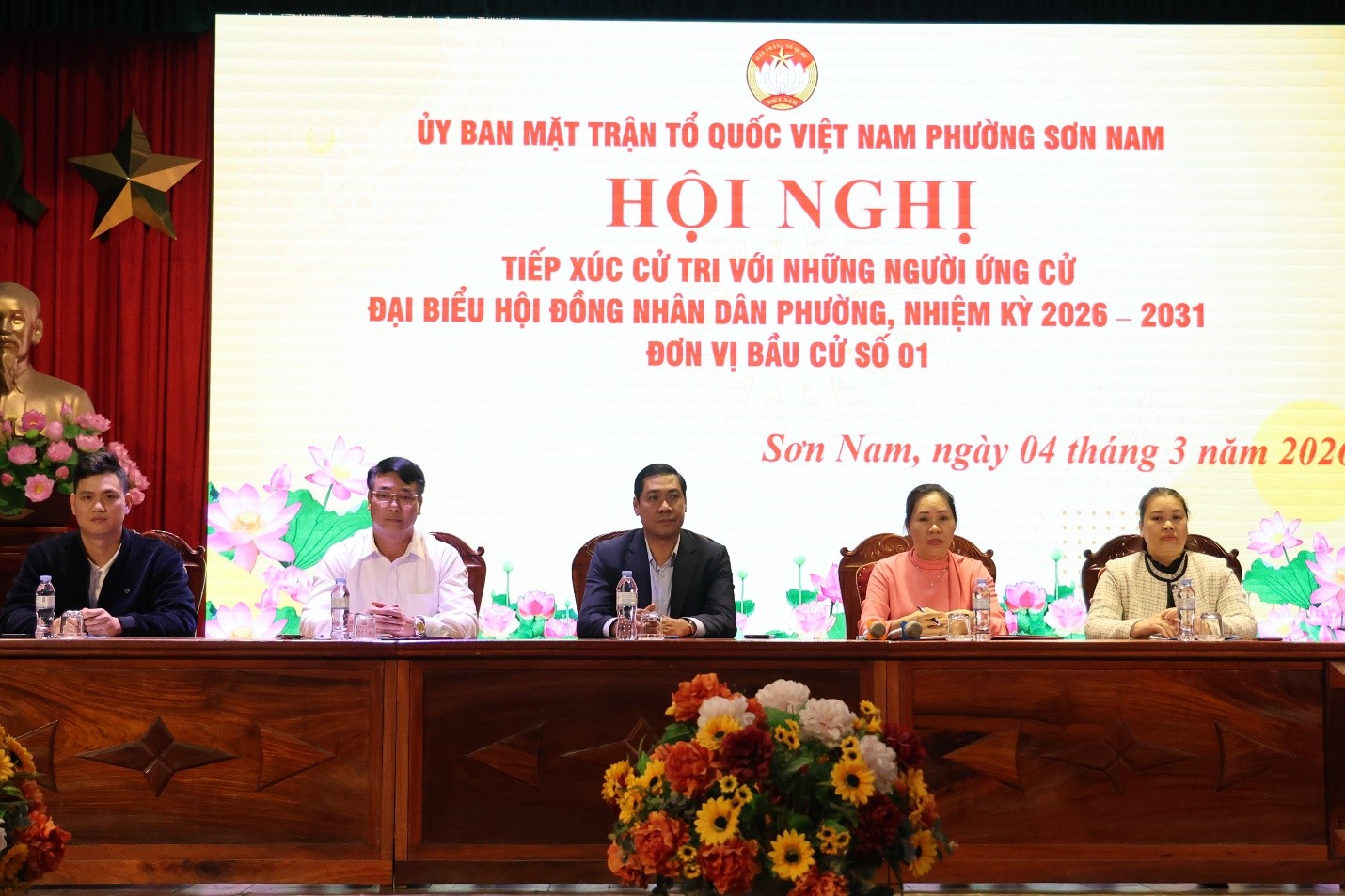 Hội nghị tiếp xúc cử tri với những người ứng cử đại biểu HĐND phường Sơn Nam nhiệm kỳ 2026–2031, đơn vị bầu cử số 01 và số 06