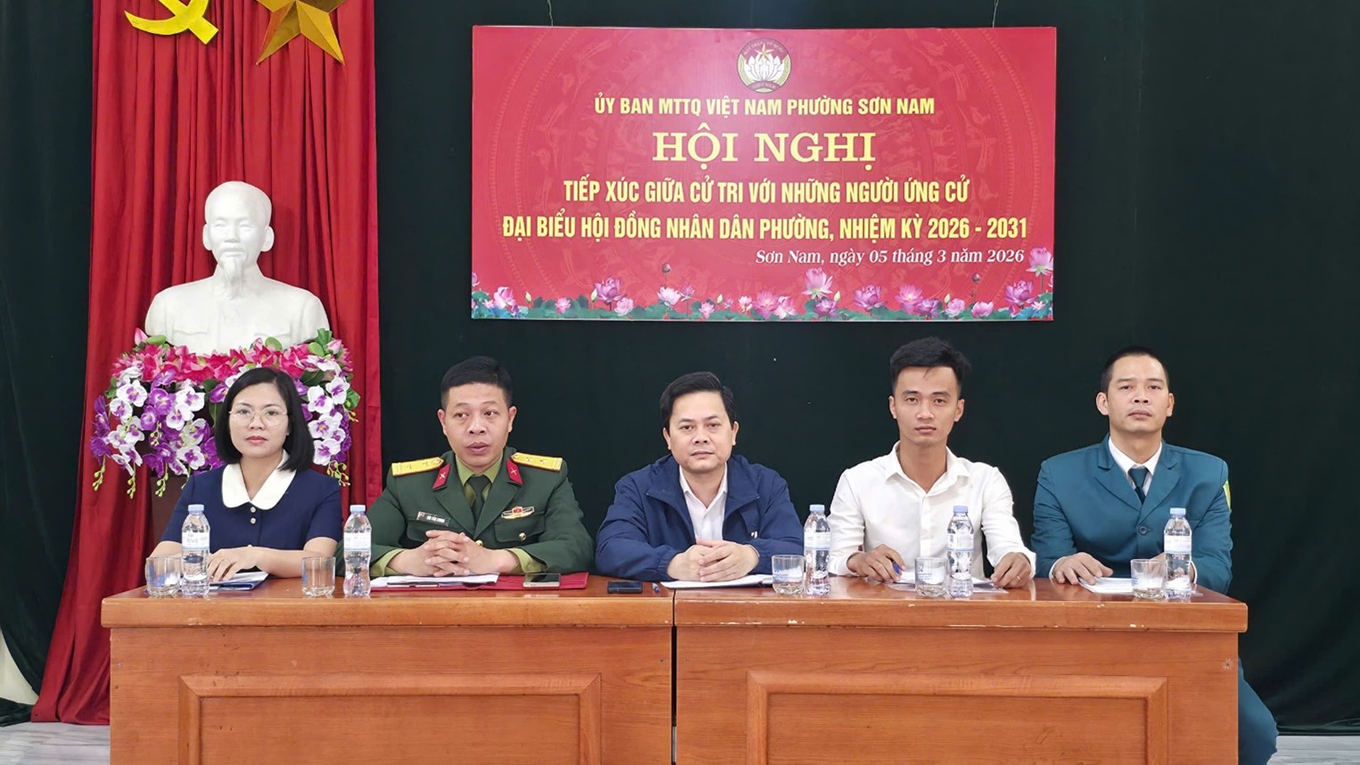 Hội nghị tiếp xúc giữa cử tri với những người ứng cử đại biểu HĐND phường Sơn Nam nhiệm kỳ 2026 – 2031, đơn vị bầu cử số 05